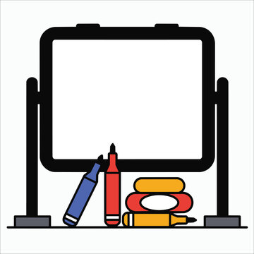 Minimalist flat design vector illustration of a queue barrier stanchion