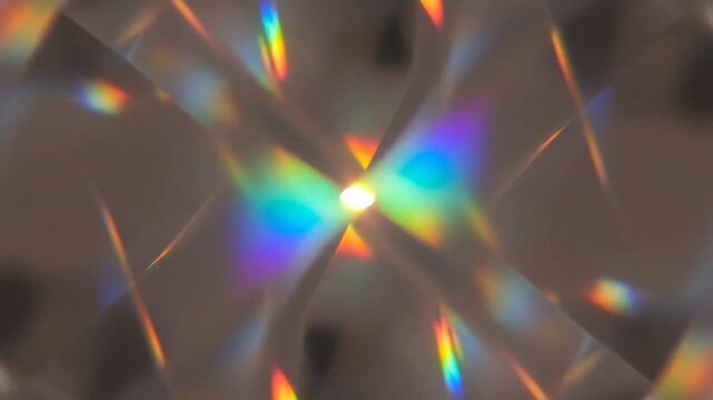 Abstract background featuring vibrant light refraction through a clear glass prism
