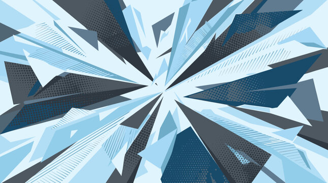 Abstract Geometric Background Blue Explosion Style