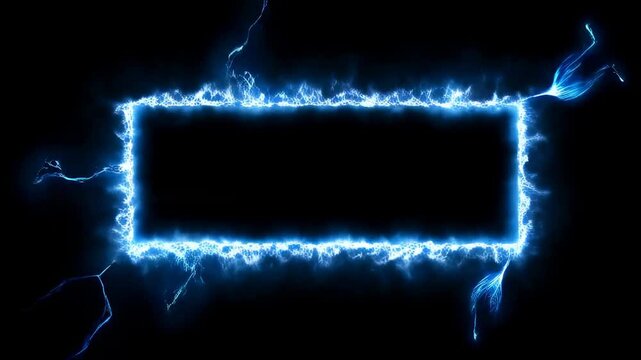 Dynamic blue electric frame animation with sparks and energy surges