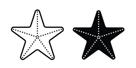 Sea star icon clipart and thin stroke versions pack © Hunt