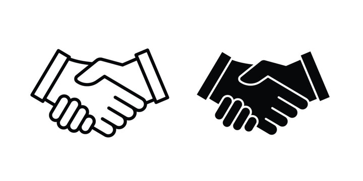 Settlement icon clipart and thin stroke versions pack