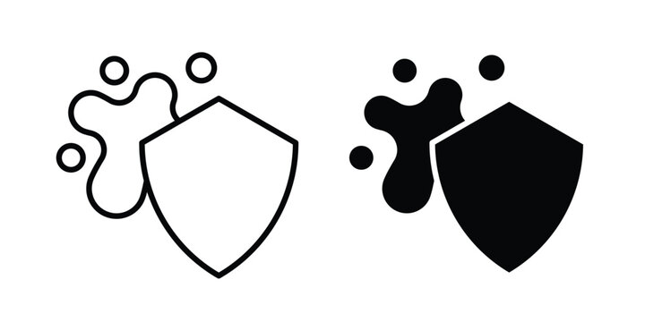 Stain resistance icon clipart and thin stroke versions pack