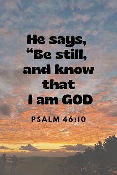 Inspirational Psalm 46:10 Bible verse typography on a golden beach sunset background, conveying peace, faith, hope, and spiritual reflection, homedecor idea scripture wallart ratio 2:3 size 24x36 inch