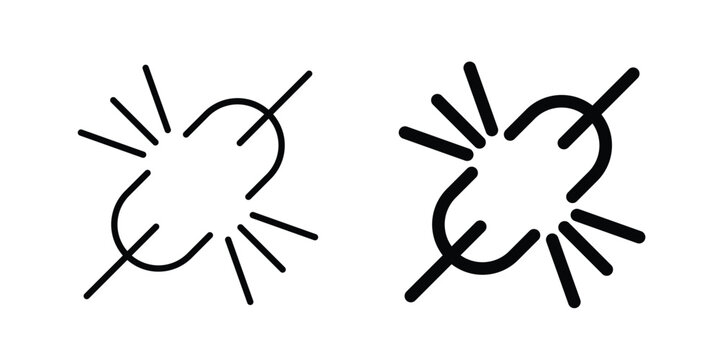Weakness icon clipart and thin stroke versions pack