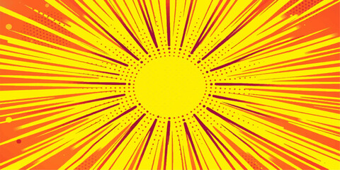 Fototapeta premium Abstract yellow sunburst vector illustration with bright summer rays