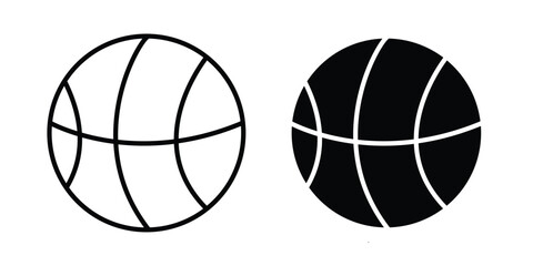 Basketball icon lineart style, silhouette flat icons © Cristiane