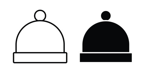 Fototapeta premium Beanie icon lineart style, silhouette flat icons