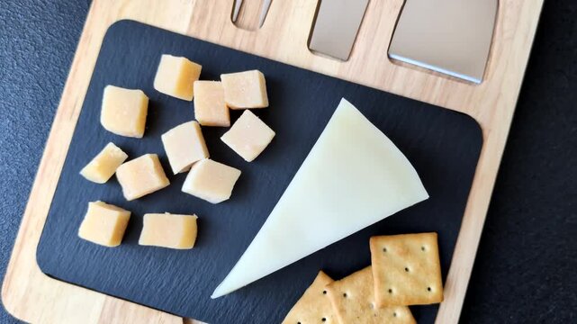 Aged cheese in a triangular block with jam, figs, and nuts. Aged cheese as a food background for your design