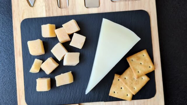 Aged cheese in a triangular block with jam, figs, and nuts. Aged cheese as a food background for your design