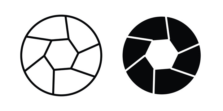 Camera shutter icon lineart style, silhouette flat icons