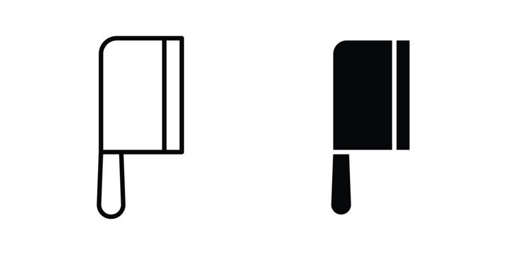 Butcher knife icon lineart style, silhouette flat icons