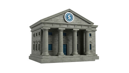 Obraz premium Classical Bank Building Icon Isolated