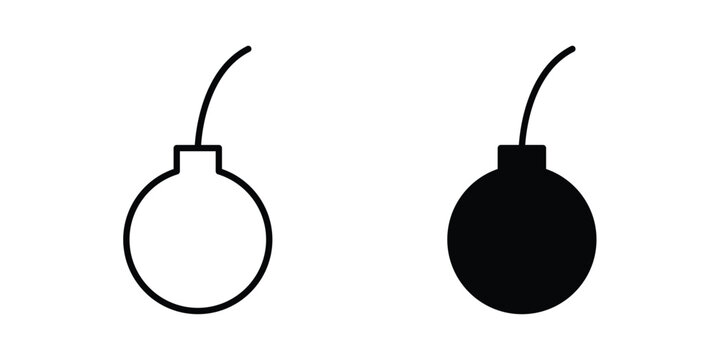 Demolition ball icon lineart style, silhouette flat icons