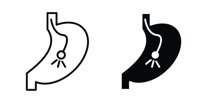 Endoscopy icon lineart style, silhouette flat icons