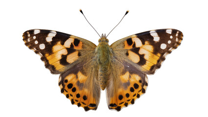Painted Lady Butterfly with orange black, and white wing patterns © Sophia