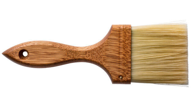 Wooden handle paint brush with natural bristles