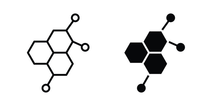 Hormones icon lineart style, silhouette flat icons