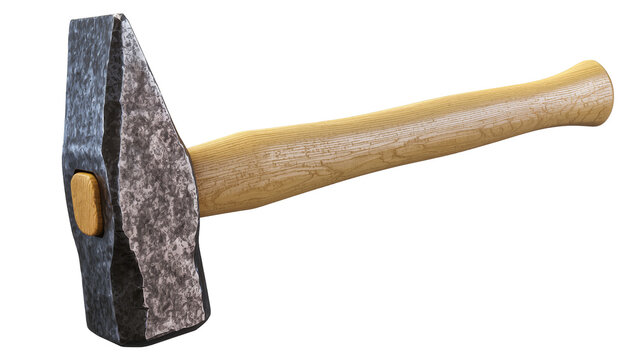 Heavy duty metal sledgehammer with wooden handle