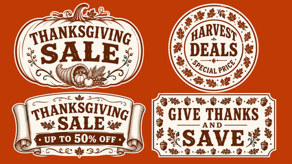 Obraz premium Thanksgiving sale and harvest deals with up to 50% off savings