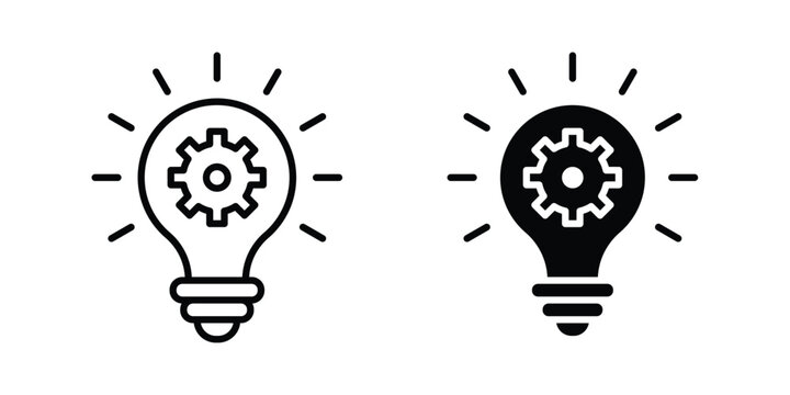 Innovation icon lineart style, silhouette flat icons