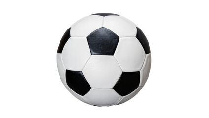 Naklejka premium Classic black and white soccer ball with pentagonal and hexagonal panels