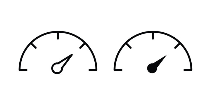 Meter icon lineart style, silhouette flat icons
