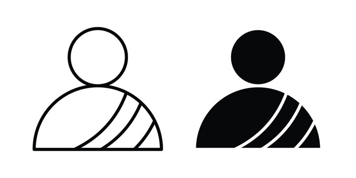 Monk icon lineart style, silhouette flat icons