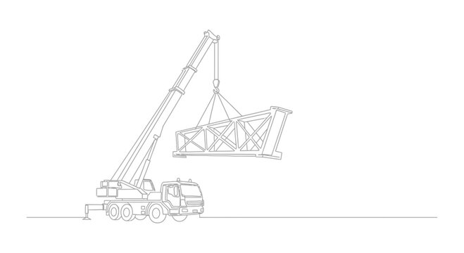 Crane lifting steel structure, construction, engineering, industrial, heavy machinery, logistics