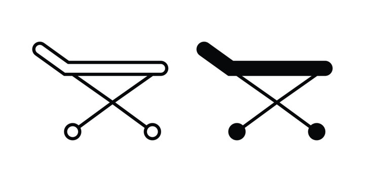 Stretcher icon lineart style, silhouette flat icons