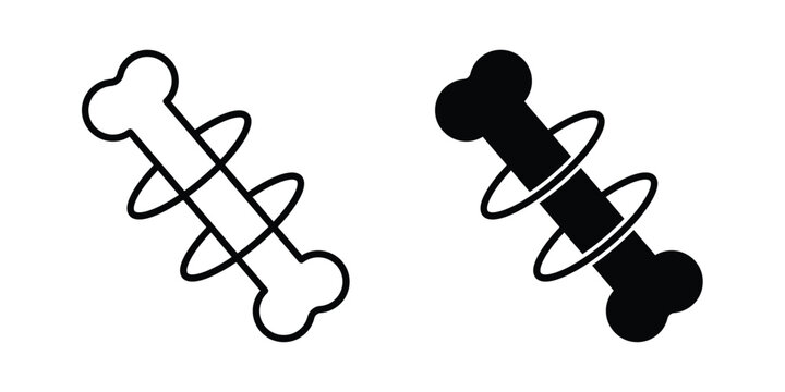 Strong healthy bones icon lineart style, silhouette flat icons