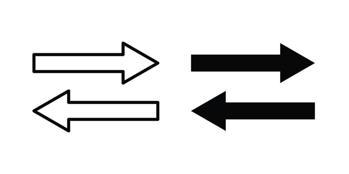 Transfer arrows icon lineart style, silhouette flat icons