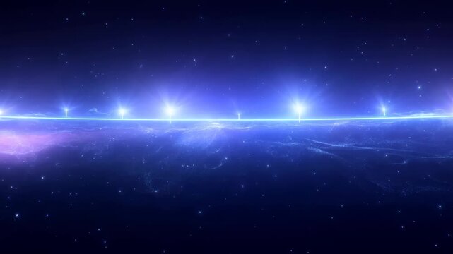 Ethereal cosmic landscape with glowing lights and swirling nebulae. Represents the vastness of space and the beauty of the universe