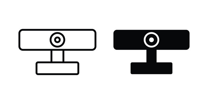 Webcam icon lineart style, silhouette flat icons