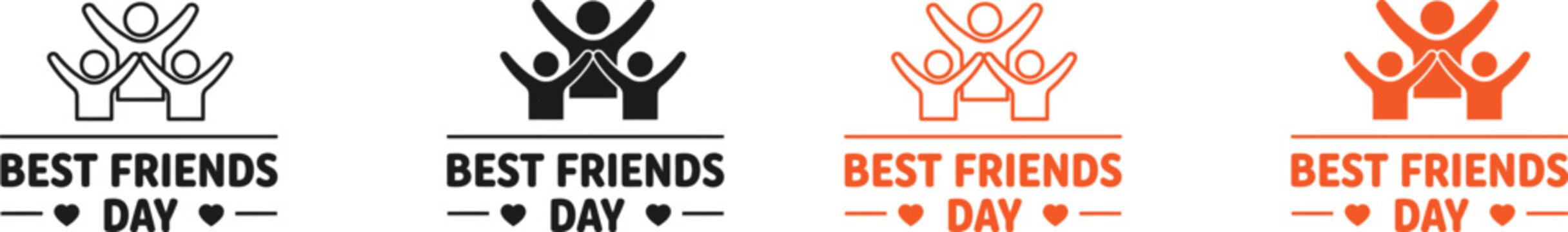 International friendship day icon best friends day logos