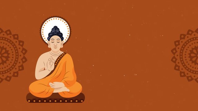 Mahavir Jayanti Meditation Mandala Buddha Scene Motion Video