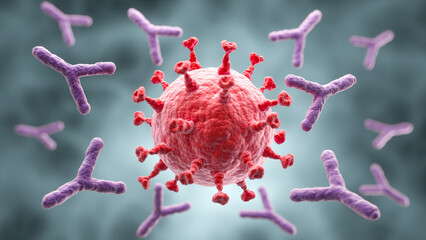 Obraz na płótnie Canvas CAR T-cell therapy 3D illustration. Genetically engineered T-cells targeting and destroying cancer cells in a microscopic medical concept.
