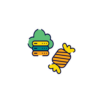 Cloud data center storage candy icon vector template