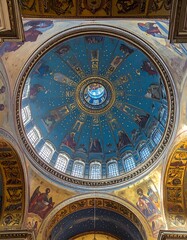 Fototapeta premium A stunning interior of a grand domed building with intricate designs