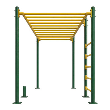Yellow and Green Playground Monkey Bars