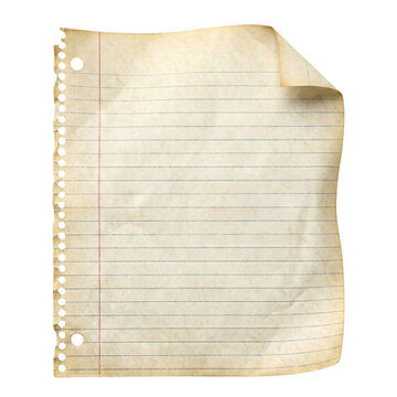 Curled Blank Lined Notebook Paper Page
