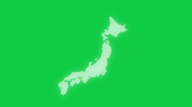 Japan VHS old screen effect map pop animation green background