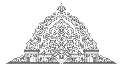 Intricate Arabic Ornament, Islamic Design Element, Decorative Archway Motif © Tuku