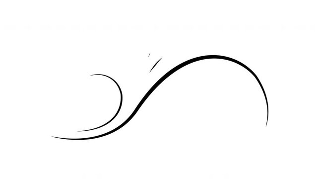 Seamless looping hand drawn wind, wave and airflow doodle animation with smooth, gentle motion. Minimal line art overlay suitable for explainer videos, transitions, weather visuals, UI animations.