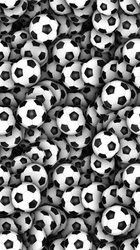 Seamless Endless Vintage Football Soccer Balls Animation, Background, Loop
