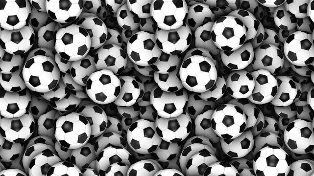 Seamless Endless Vintage Football Soccer Balls Animation, Background, Loop
