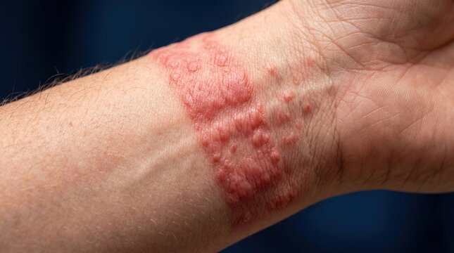 Irritant contact dermatitis watch allergy rash on wrist skin