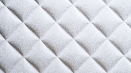 Naklejka premium Luxurious soft white quilted fabric background with fluffy texture and geometric diamond pattern