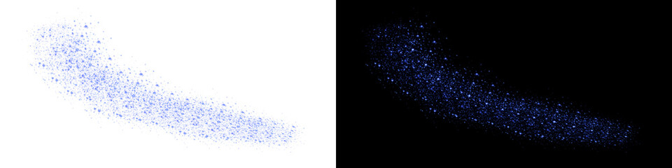 blue magic dust trail isolated transparent overlay asset, sparkling blue particle stream isolated design element, glowing stardust wave transparent decorative graphic © PNG Craft