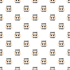Seamless gaming pattern with game over text on game controllers © nsit0108